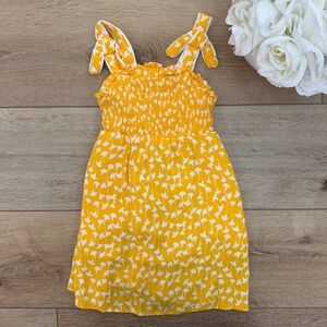 Diane Von Furstenberg Yellow & White Floral Tie-Shoulder Girls Dress - 18m